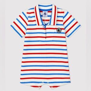 SOLD Petit Bateau Baby Boy French Stripe Romper 12m